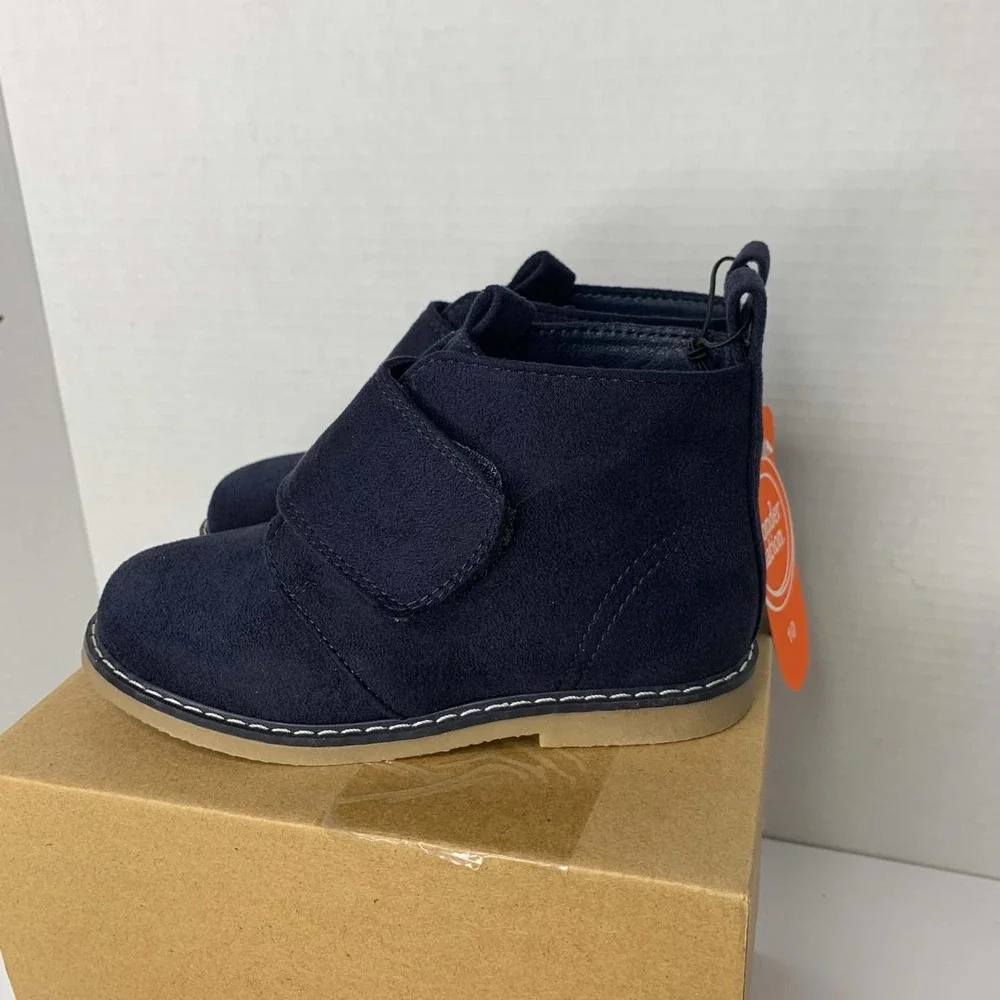 Wonder Nation Boy's Size 10 Blue Suede Shoes Easy On And Off Navy Blue